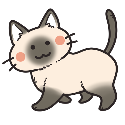 歩くシャム猫 可愛いフリーアイコン イラストの無料素材サイト フリーペンシル
