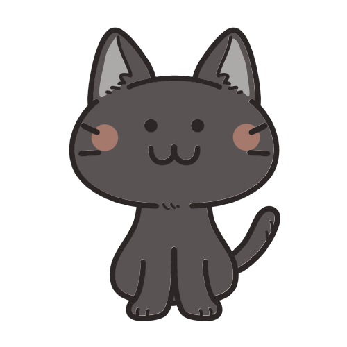 座る黒猫 可愛いフリーアイコン イラストの無料素材サイト フリーペンシル