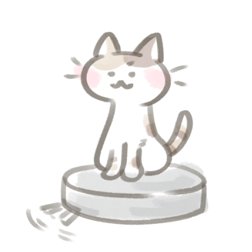 ロボット掃除機に乗る猫 可愛いアイコン イラストの無料素材サイト フリーペンシル