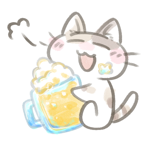 ビールと猫 フリーアイコン かわいいイラストの無料素材サイト フリーペンシル