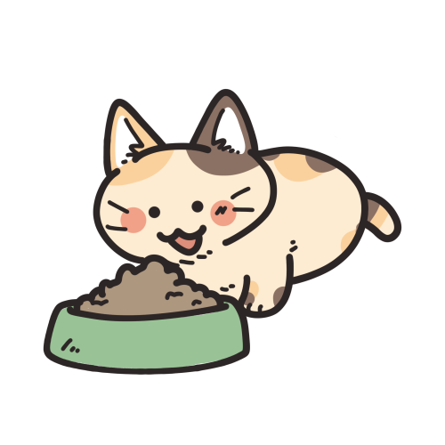 食事中の猫 フリーアイコン かわいいイラストの無料素材サイト フリーペンシル