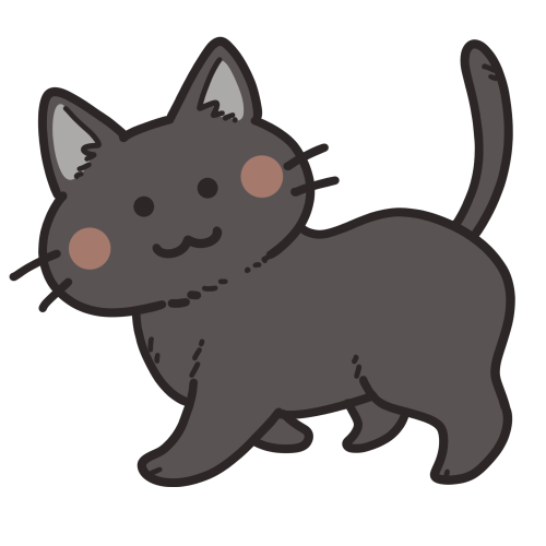 歩く黒猫 可愛いアイコン イラストの無料素材サイト フリーペンシル