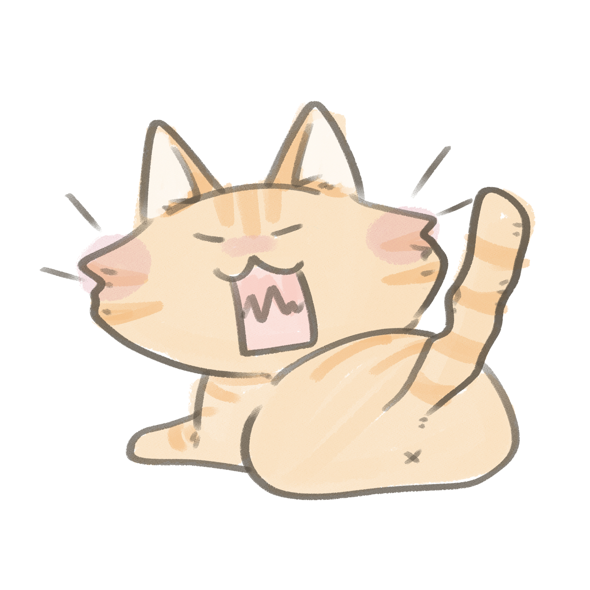 威嚇する猫 フリーアイコン かわいいイラストの無料素材サイト フリーペンシル