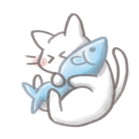 魚と白猫のアイコン フリーアイコン かわいいイラストの無料素材サイト フリーペンシル