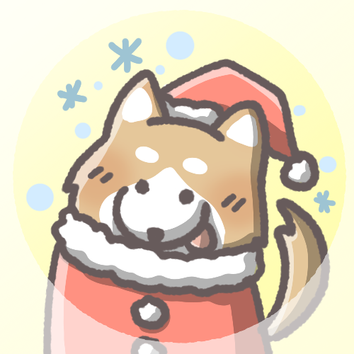 柴犬フリーアイコン（クリスマスver）