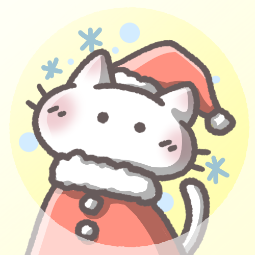 白猫フリーアイコン（クリスマスver）