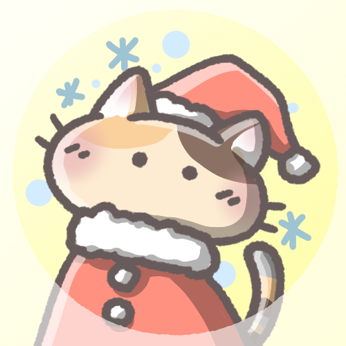 三毛猫フリーアイコン（クリスマスver）