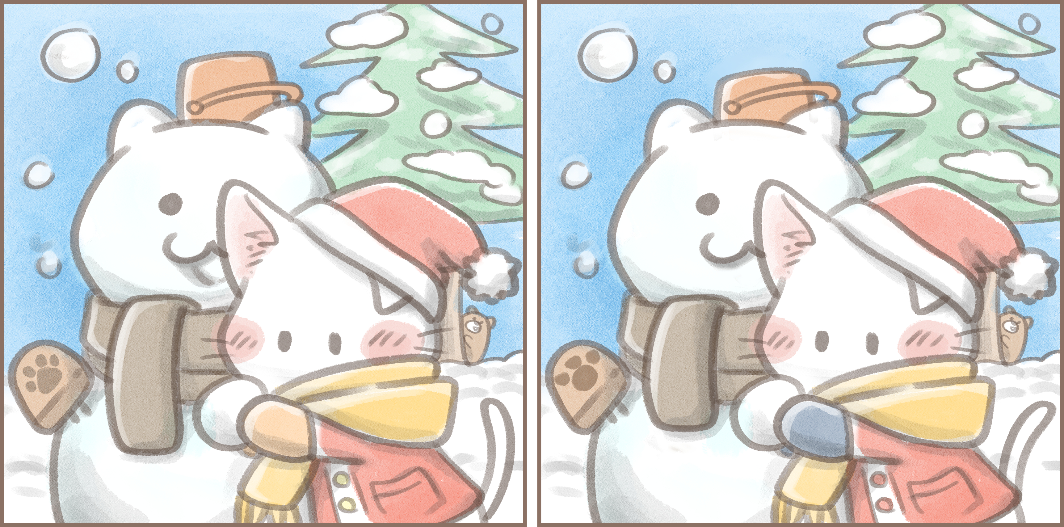 間違い探し 雪だるま 可愛いアイコン イラストの無料素材サイト フリーペンシル