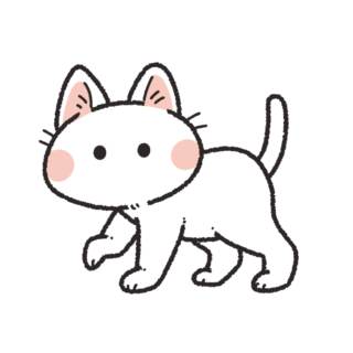 歩く白猫のイラスト 可愛いフリーアイコン イラストの無料素材サイト フリーペンシル