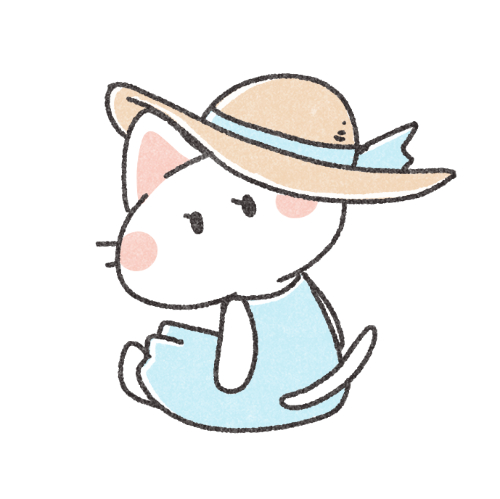 麦わら帽子の白猫 可愛いフリーアイコン イラストの無料素材サイト フリーペンシル