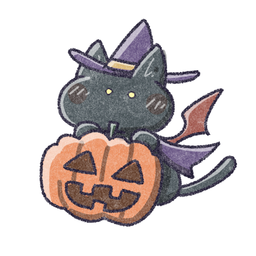 ハロウィン黒ねこさん｜かわいいフリーアイコン・イラストの無料素材