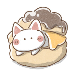 シュークリーム猫さん フリーアイコン かわいいイラストの無料素材サイト フリーペンシル