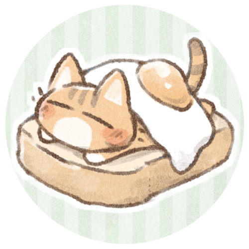 パンに乗った猫さん 可愛いフリーアイコン イラストの無料素材サイト フリーペンシル
