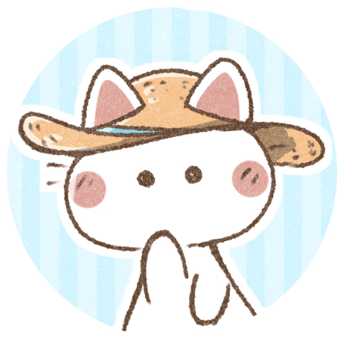 麦わら帽子のネコさん 可愛いフリーアイコン イラストの無料素材サイト フリーペンシル