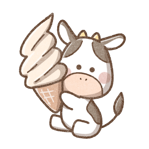ソフトクリームと牛さん 可愛いフリーアイコン イラストの無料素材サイト フリーペンシル