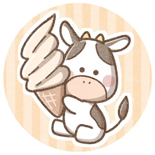 ソフトクリームと牛さん 可愛いフリーアイコン イラストの無料素材サイト フリーペンシル