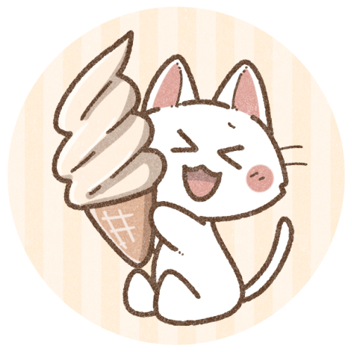 ソフトクリーム猫さん 可愛いフリーアイコン イラストの無料素材サイト フリーペンシル