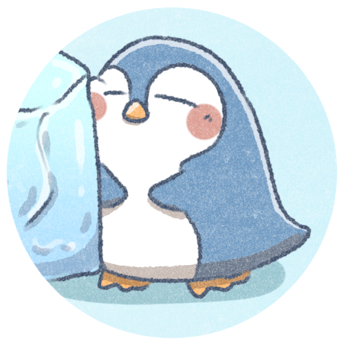 氷で涼むペンギンさん 可愛いフリーアイコン イラストの無料素材サイト フリーペンシル