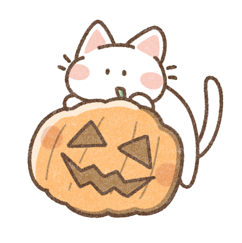 ハロウィンの白猫さんのイラスト 可愛いフリーアイコン イラストの無料素材サイト フリーペンシル