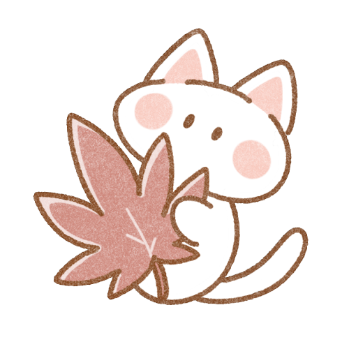 もみじと猫さん 可愛いフリーアイコン イラストの無料素材サイト フリーペンシル