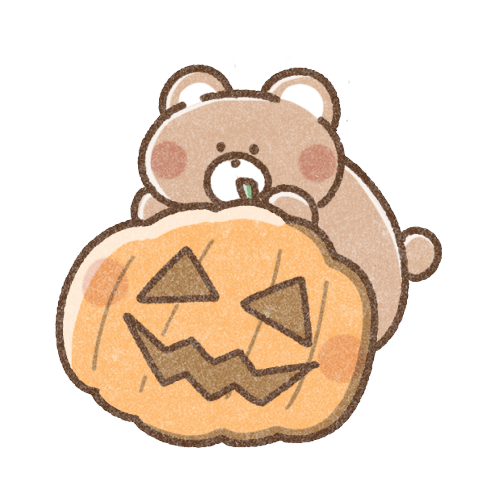 ジャックオーランタンとくまさん 可愛いフリーアイコン イラストの無料素材サイト フリーペンシル