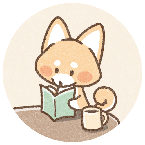 本をよむ柴犬さん 可愛いフリーアイコン イラストの無料素材サイト フリーペンシル