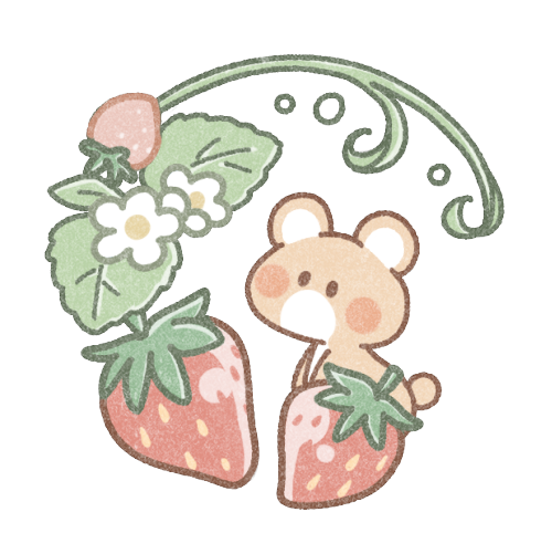 イチゴとくまさん 可愛いフリーアイコン イラストの無料素材サイト フリーペンシル