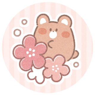 春のくまさん｜かわいいフリーアイコン・イラストの無料素材サイト