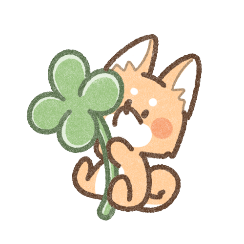 クローバーと柴犬さんのイラスト 可愛いフリーアイコン イラストの無料素材サイト フリーペンシル