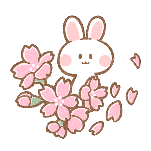 桜とうさぎさん 可愛いフリーアイコン イラストの無料素材サイト フリーペンシル