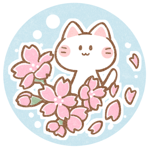 かわいい桜と猫のアイコン