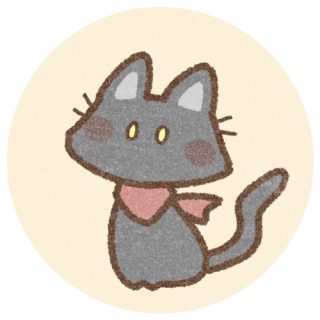スカーフ黒猫さん｜かわいいフリーアイコン・イラストの無料素材サイト