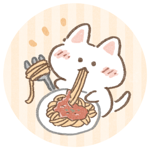 大盛スパゲッティと猫さん 可愛いフリーアイコン イラストの無料素材サイト フリーペンシル