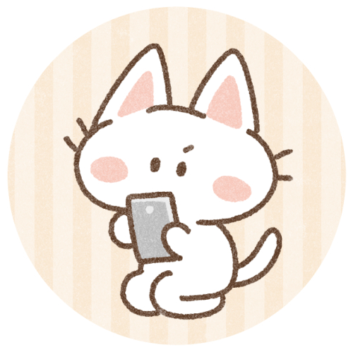 スマホをする猫さん 可愛いフリーアイコン イラストの無料素材サイト フリーペンシル