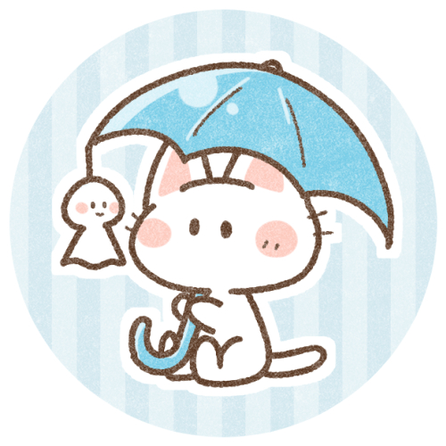 傘とネコさん 可愛いフリーアイコン イラストの無料素材サイト フリーペンシル