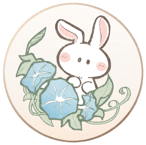 うさぎさんと朝顔のイラスト 可愛いフリーアイコン イラストの無料素材サイト フリーペンシル