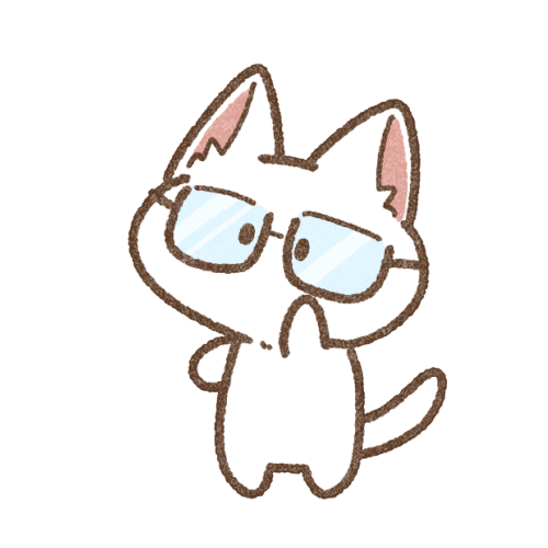 メガネをかけた猫のイラスト
