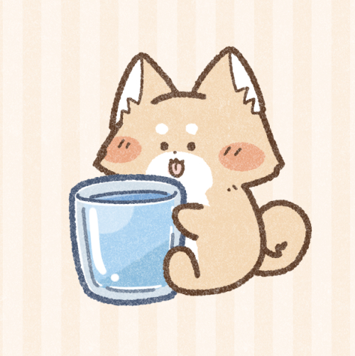 飲み物と柴犬さん 可愛いフリーアイコン イラストの無料素材サイト フリーペンシル