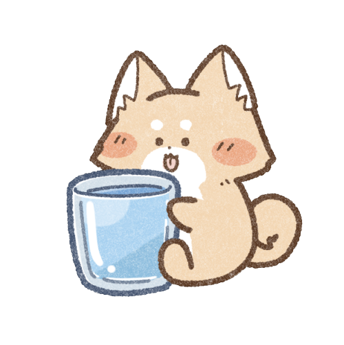 飲み物と柴犬さん 可愛いフリーアイコン イラストの無料素材サイト フリーペンシル