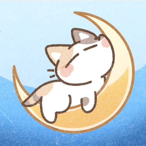 月と三毛猫のイラスト 可愛いフリーアイコン イラストの無料素材サイト フリーペンシル