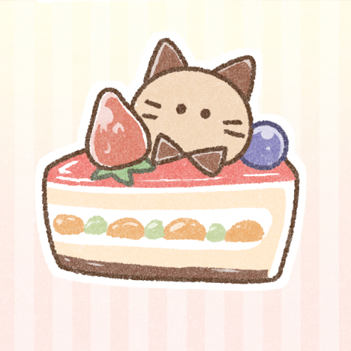 かわいい猫のケーキのフリーアイコン