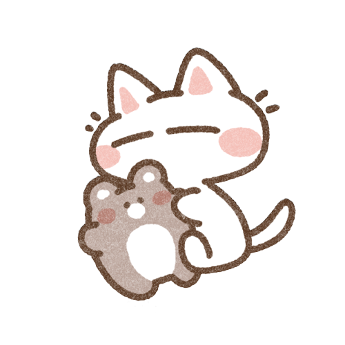 ネコさんとぬいぐるみ｜かわいいフリーアイコン・イラストの無料素材 