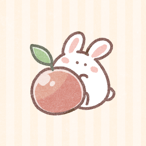 りんごとウサギさん 可愛いフリーアイコン イラストの無料素材サイト フリーペンシル