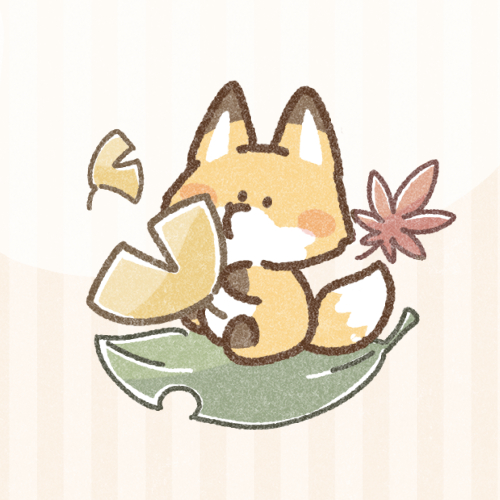 木の葉ときつねさん 可愛いフリーアイコン イラストの無料素材サイト フリーペンシル