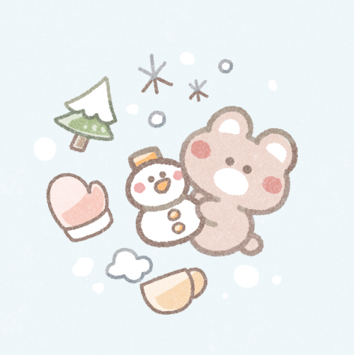 冬のくまさんアイコン｜かわいいフリーアイコン・イラストの無料素材 