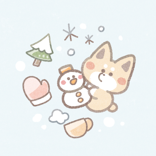 冬の柴犬さんアイコン 可愛いフリーアイコン イラストの無料素材サイト フリーペンシル