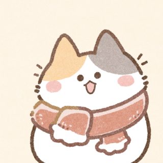 マフラー三毛猫さん｜かわいいフリーアイコン・イラストの無料素材