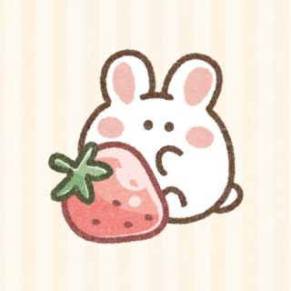 苺とうさぎさん｜かわいいフリーアイコン・イラストの無料素材