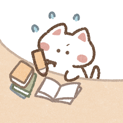 勉強する猫さんのイラスト