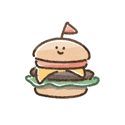 かわいいハンバーガーのイラスト